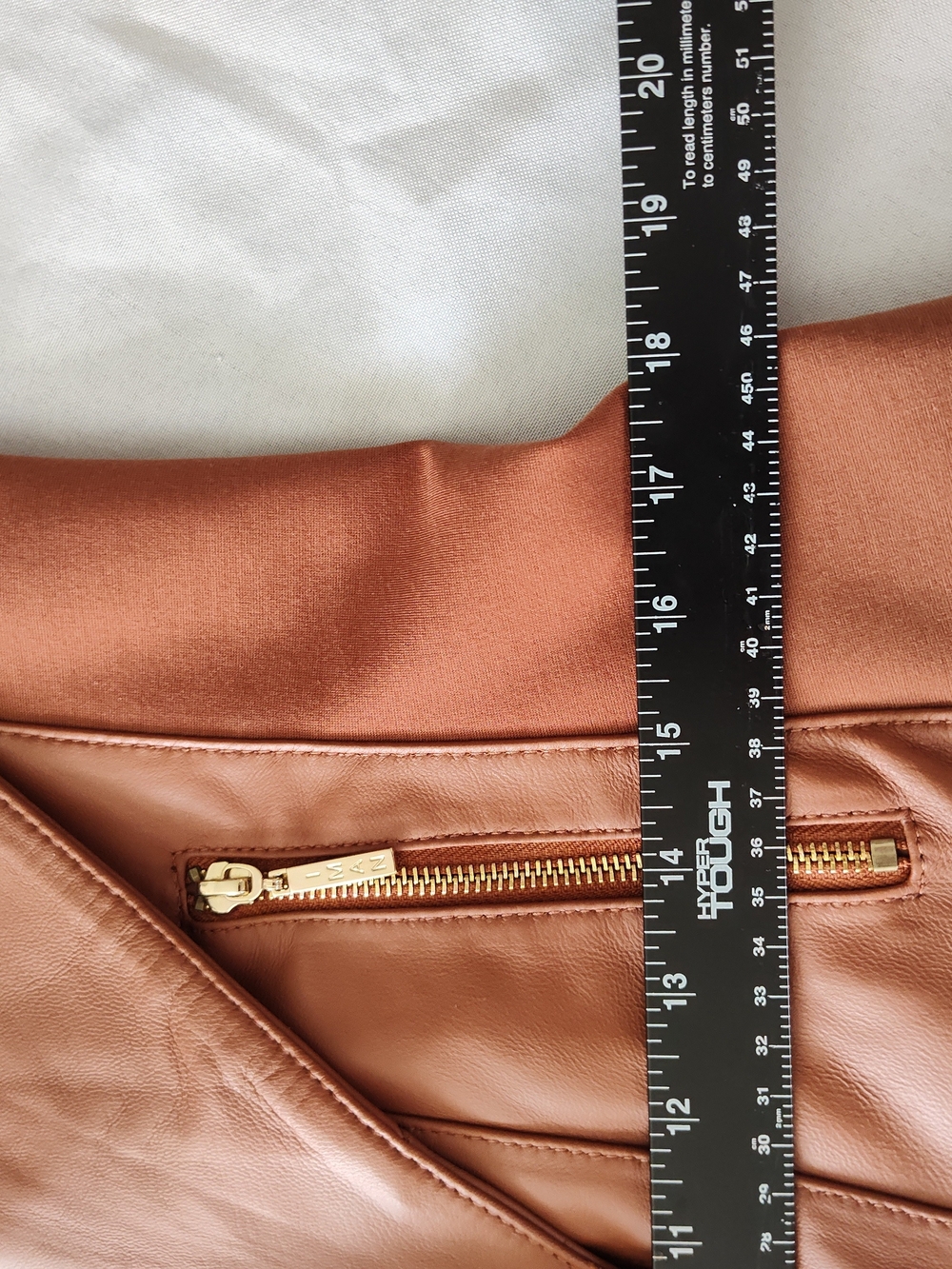 Iman Global ChicFaux Leather Cropped Jacket in Cognac Small - Picture 8 of 12